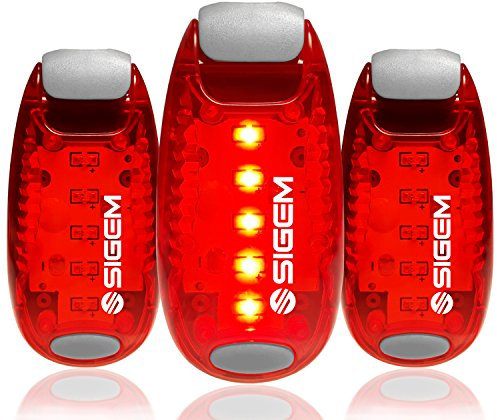LED Safety Lights (3 Pack) + FREE Bonuses | Clip-on Flashing Strobe Light for High Visibility Running, Jogging, Walking, Cycling | Kids, Dogs, Bicycle Helmet, Bike Tail Light (Red)