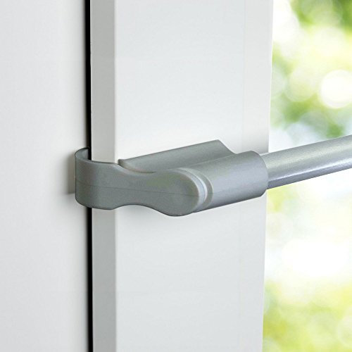 Easy-Shadow Klemmstange 10/12 mm Metall - Länge ausziehbar 75-125 cm in silber-grau - Vitrage Gardinenstange Bistrostange ausdrehbar für Scheibengardine