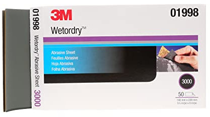 3M Wetordry 01998 Schleifblatt, 1998, 3000, 14 x 22,9 cm, 50 Blatt pro Packung