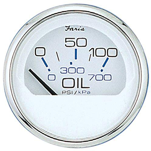 Faria Beede INSTRUMENTS Faria Beede Faria 13802 Chesapeake Stainless Steel Oil Pressure Gauge (80 PSI) - 2, White