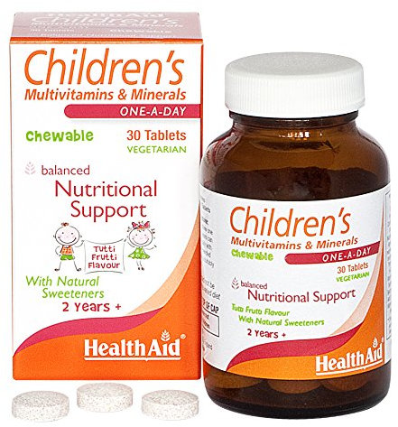HealthAid Children's MultiVitamin + Minerals - 30 Vegetarian Tablets 30 Count (Pack of 1)