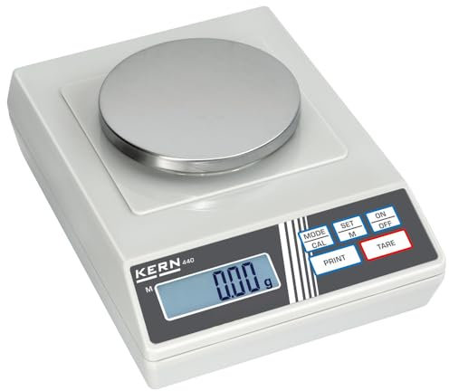 Kern & Sohn wlpa1000 440 Serie Präzisions-Waage, 130 mm x 130 mm Plattform, 165 mm Länge x 230 mm Breite x 80 mm Höhe, 1000 g Bereich-Wägezelle Skala, 0.1 g