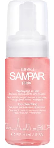 Sampar - Dry CleanSing Gesichtsreinigung - No-Rinse Mizellen Schaum - Alle Hauttypen Make Up Entferner 99% natürlicher Herkunft - Gesicht, Augen, Lippen und Wasserfest - 100 ml Pumpflasche