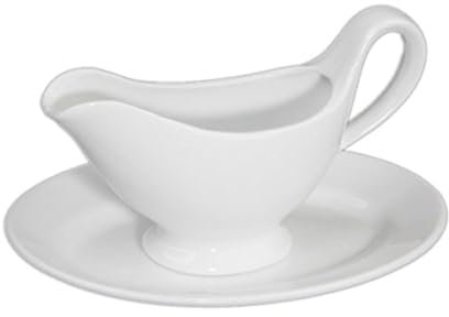 Holst Porzellan SA 115 SET 2 salse in porcellana, 0,33 l, Lukullus sul fondo ITA, bianco, 24,5 x 17 x 13,5 cm