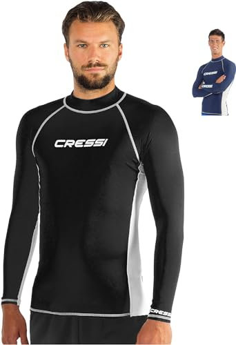 Cressi Herren Rash Guard, Protection Solaire UV (UPF) 50+, Schwarz (Schwarz/Weiß), Gr. XXL/6