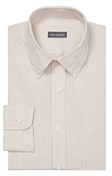 Van Heusen Men's Dress Shirt Regular Fit Pinpoint Stripe, Birch, 16 Neck 32-33 Sleeve