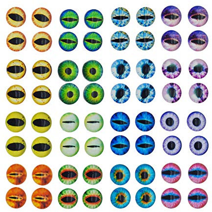 Julie Wang Lot de 300 cabochons ronds en verre en forme d’œil de chat pour serti clos de bijoux/lunettes/yeux de poupée 6 mm