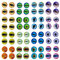 Julie Wang Lot de 300 cabochons ronds en verre en forme d’œil de chat pour serti clos de bijoux/lunettes/yeux de poupée 6 mm