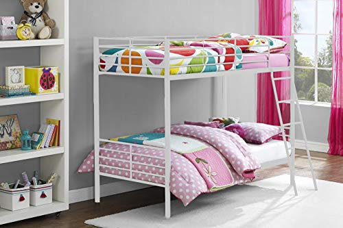 DHP Furniture Convertible Bunk Bed White Single Over Single