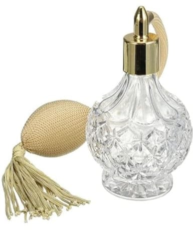 80ml Clear Crystal Vintage Style Perfume Bottle Gold Long Spray Tassels Atomizer Pump Refillable Glass Bottles Makeup Tool