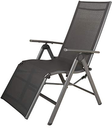 Chicreat Serie Korfu, Relaxsessel aus Aluminium mit Armlehnen, 73 x 60 x 114 cm