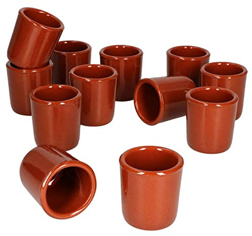 MamboCat 12er Ton Schnapsbecher 50 ml I Vollglasiert I Shot-Glas I Mediterran I Unikat Handarbeit I Mini Mug Tumbler I Antike/Vintage I Mittelalter I Wikinger