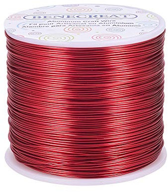 BENECREAT 20 Gauge (0.8mm) Aluminiumdraht 770FT (235m) Eloxiert Schmuck Handwerk machen Friesen Floral farbigen Aluminium Craft Draht - Firebrick