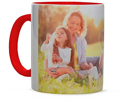 PrintedGift Tazza personalizzata in ceramica con la sua foto o scritta - 300 ml, modello Mug - Idea regalo festa della Mamma, festa del Papà, San Valentino - Massima qualità di stampa