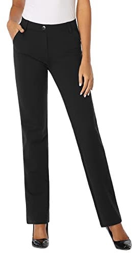 Tapata Femme 71cm/76cm/81cm/117cm Pantalon Stretch Droit avec Poches, Long/Regular/Petite pour Bureau Affaires Quotidien Noir Small 81cm