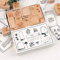 RISYPISY Holzstempel Set, 10 Stück Dekorativer Montierte Stempel mit Pilz & Probenflasche Gedruckt & 12 Blatt Ins Style Notizblock für Kartenherstellung, Basteln, Schreibwaren Scrapbooking, Tagebuch