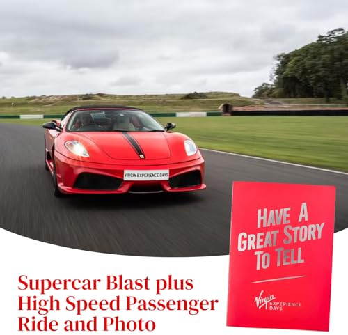 Virgin Experience Days Supercar Blast Driving Experience Gift for Men | Drive a Ferrari, Lamborghini or Aston Martin, high speed passenger ride and photo, supercar driving experience day for men
