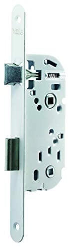 Yale Serratura da incasso a condanna, asse 40 mm, baule 135 mm, Y13R-A40/B/SC, stecca reversibile con estremità rotonde, porta bagno e wc, bianco, Axe 40mm