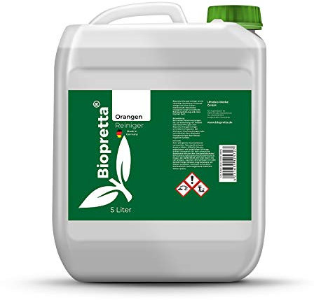 biopretta Orangenreiniger Konzentrat Fleckentferner Orangenöl Fettlöser Bodenreiniger Universalreiniger Kraftreiniger (5000ml)