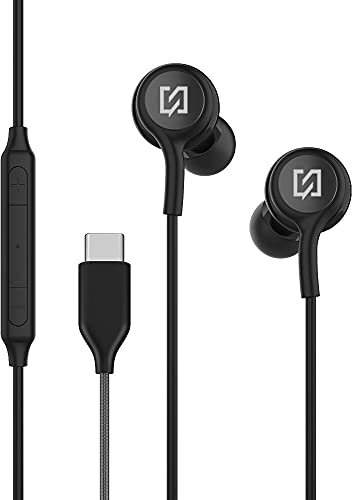 N NEWTOP Cuffie Auricolari CF28 Universali Type-C Bassi HiFi Musica Audio Stereo Microfono Tasto Risposta Controllo Volume Brani Compatibili con Samsung Xiaomi Huawei OPPO Cellulari (Nero)