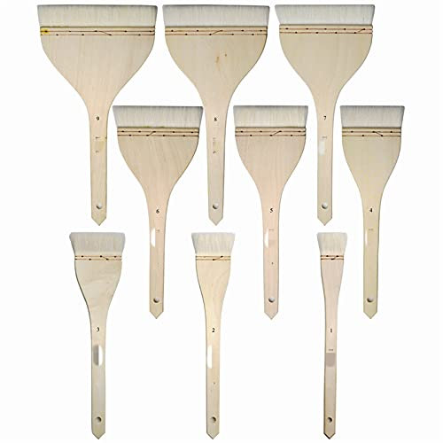 FHYTGBS 1pc 2363 Haute Qualité Plat Hake Brosses de chèvre Cheveux Poignée en Bois Pinceau Pinceau Fit pour l'aquarelle Artiste Art Fournitures Art Brosse en merlu (Color : Size1)