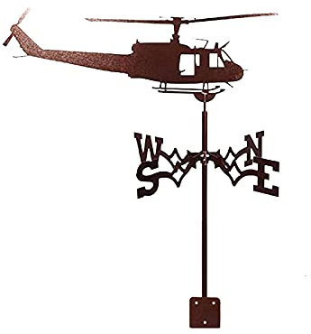 CNMJI Edelstahl Windanzeiger Hubschrauber Flugzeug Wetterfahne Windfahne Messwerkzeuge Weather Vane Für Garten Garage Kuppel Scheune Dekoration