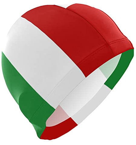 Dallonan Bonnet de bain unisexe en polyester pour adulte Motif drapeau italien