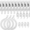 WCIC 32 Pack Curtain Rings and Hooks - White 30mm Plastic Hanging Rings with Hooks for Curtains
