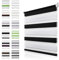 Doppelrollo Klemmfix ohne Bohren Schwarz-weiß B50 x H110cm(Stoffbreite 45cm) Rollos für Fenster ohne Bohren Klemmrollo Duo Rollo Zebrarollo Seitenzugrollo Fenster Rollos für innen Kindersicherung