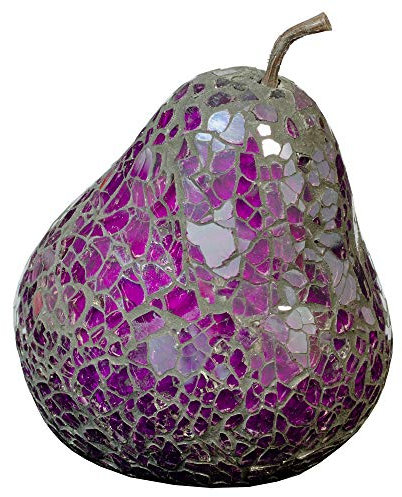 Design By Pepper Mosaic Glass Purple Pear Mosaic Fruit Table Centrepiece Fruit Bowl Coffee Table Decor