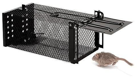 XXL Piège à Souris Vivant, Piège à Rats de Haute sensibilité, Respectueux des Animaux, Réutilisable, Il Peut Attraper efficacement Les rongeurs tels Que Les Souris et Les campagnols (Noir)