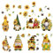 craspire 8 Blatt 8 Stile Sonnenblumen-Fensteraufkleber, Frühlingsthema, Zwergenaufkleber, Fensteraufkleber, Wanddekoration, Aufkleber Für Kühlschrank, Schlafzimmer, Wohnzimmer, Küche, Geschäft