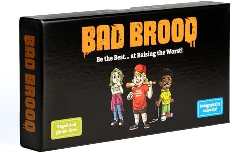 KAMPFHUMMEL Bad Brood – Raise Your Child as Bad as Possible, Sarcastic Card Game for People with Dark Humor, Ages 16+, 3-6 Players English Version
