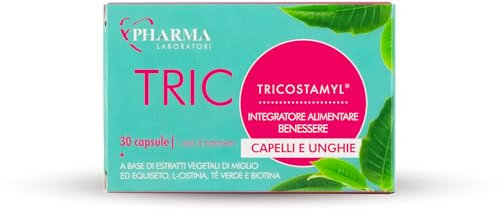 YPHARMA Integratore Tricostamyl Capelli e Unghie 90 Capsule per la Salute di Pelle, Capelli e Unghie con Biotina, Zinco, Estratto di Miglio e Estratto di Equiseto