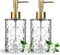 Soap Dispenser - 2 Pack, Clear Diamond Glass Refillable Hand Soap Dispensers, Hand and Dish Soap Dispenser, Soap Bottles with Gold Pump, Lotion Dispensers for Kitchen, Bathroom 330ml/12oz (Gold)