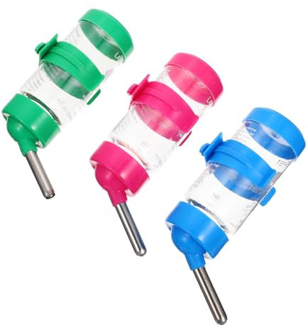 HAPINARY 3er Satz Hängende Wasserflaschen Für Kleintiere Tragbare Hamstertränke Mit Drehbarem Trinkkopf Geeignet Für Hamster Meerschweinchen Und Frettchen