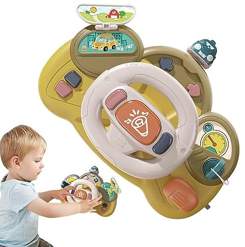 TARAKO Fahrendes Lenkradspielzeug - Spielzeuglenkrad mit Ton und Licht,Nach hinten gerichtetes Autositz-Spielzeug für Kleinkinder, Jungen und Mädchen ab 1 Jahr, Auto-Spielzeug