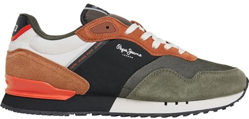 Pepe Jeans London Grade Leder Sneakers grün, braun