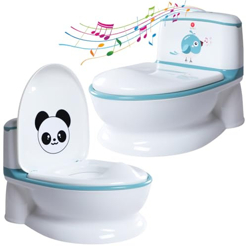 Kindertöpfchen mit Spülgeräusch- Ideal als erste Toilette - Sauberkeit für Kinder, Baby Jungen und Mädchen - Abnehmbare Schüssel. (blau)
