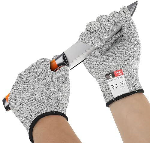 PEOVLVN 1paar Schnittfeste Handschuhe,Verschleißfest Handschuhe,Handschuhe Arbeitshandschuhe,Schnittschutzhandschuhe Küche für Fleisch Schneiden Den Täglichen Gebrauch Gartenbau/Baustelle/Küche(XL)