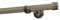 HDTL Gardinenstange Vorhangstange 19mm 1-läufig Wandmontage Messing Antik 200 cm Zoya