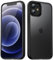 TIIXXA Matte Case for iPhone 12 Case/12 Pro Case 6.1-Inch, Shockproof Drop Protection, Frosted Translucent Back Phone Cover, Anti-Fingerprint (Black)
