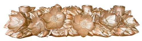 Kerzenständer, Adventskranz für 4 Stabkerzen aus Weihnachtssternen - Vintage-Look - Gold, Champagner farbig - Kerzenhalter, Dekoration für Weihnachten