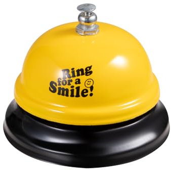 Acooruiteng Service Bell - Stainless Steel Reception Bell, 2.95 Inch Diameter, Yellow, Kitchen, Schools, Restaurants, Hotels, Reception Areas