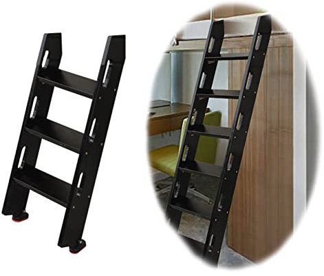 Bunk Bed Ladder Black Twin Bed Bunk Ladder, Rv Trailer Dorm Camper Adults Step Ladder, Universal Space-Saving Twin Bed Bunk Ladders, Easy to Install