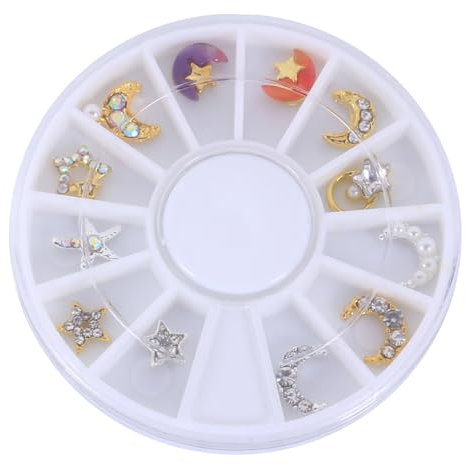 FRCOLOR 12 Pièces Clou Strass-collage Briller Diffuseur Perles Lettre Autocollants Fournitures Décor Fruit Assiettes Embellissements En Strass Goujon De D'ongle Ongles Golden