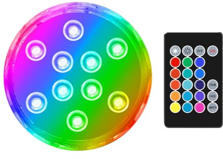 Tauchbare LED-Leuchten, Duschleuchten für die Innendusche mit Fernbedienung, RGB-Mehrfarbwechsel, Wasserdichtes Licht, Badzubehör für Pool, Vasenbasis, Spa, Aquarium, Teich, (1PCS)