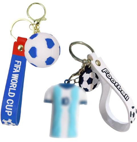 HQRKOTM 2 Stück fussball schlüsselanhänger, Fußball-Schlüsselanhänger Nr. 10, Kindergeburtstags-Gadget Fußball, Erinnerungsgeschenk für Fußballfans, Familie und Freunde