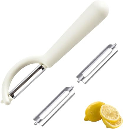 P-Schäler für Tupper mit 2 Ersatzklingen,Sparschäler für Gemüse,Universell Kartoffelschäler,Einsetzbar,Spülmaschinenfest,Müheloses Schälen,Zubereiten Kompatibel,mit Tupperware Küchengeräten (Weiß)