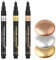 Qianeffort Metallic Marker Pens, 3-Pack (Silver, Gold, Copper) - Chrome Paint Pens for Metal, Plastic, & More - Valve-Controlled Flow